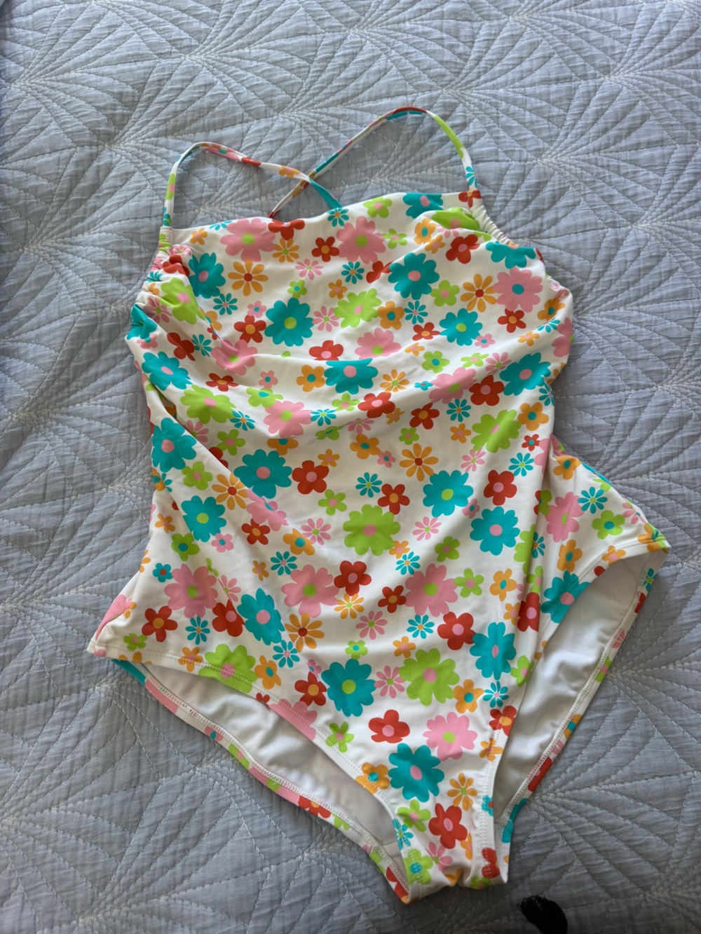 Floral Print One-Piece Swimsuit - Pink Multi